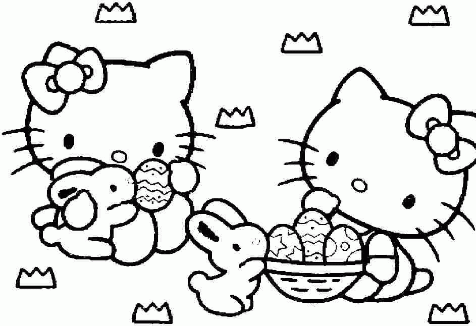 Plansa de colorat cu Hello Kitty 113 17